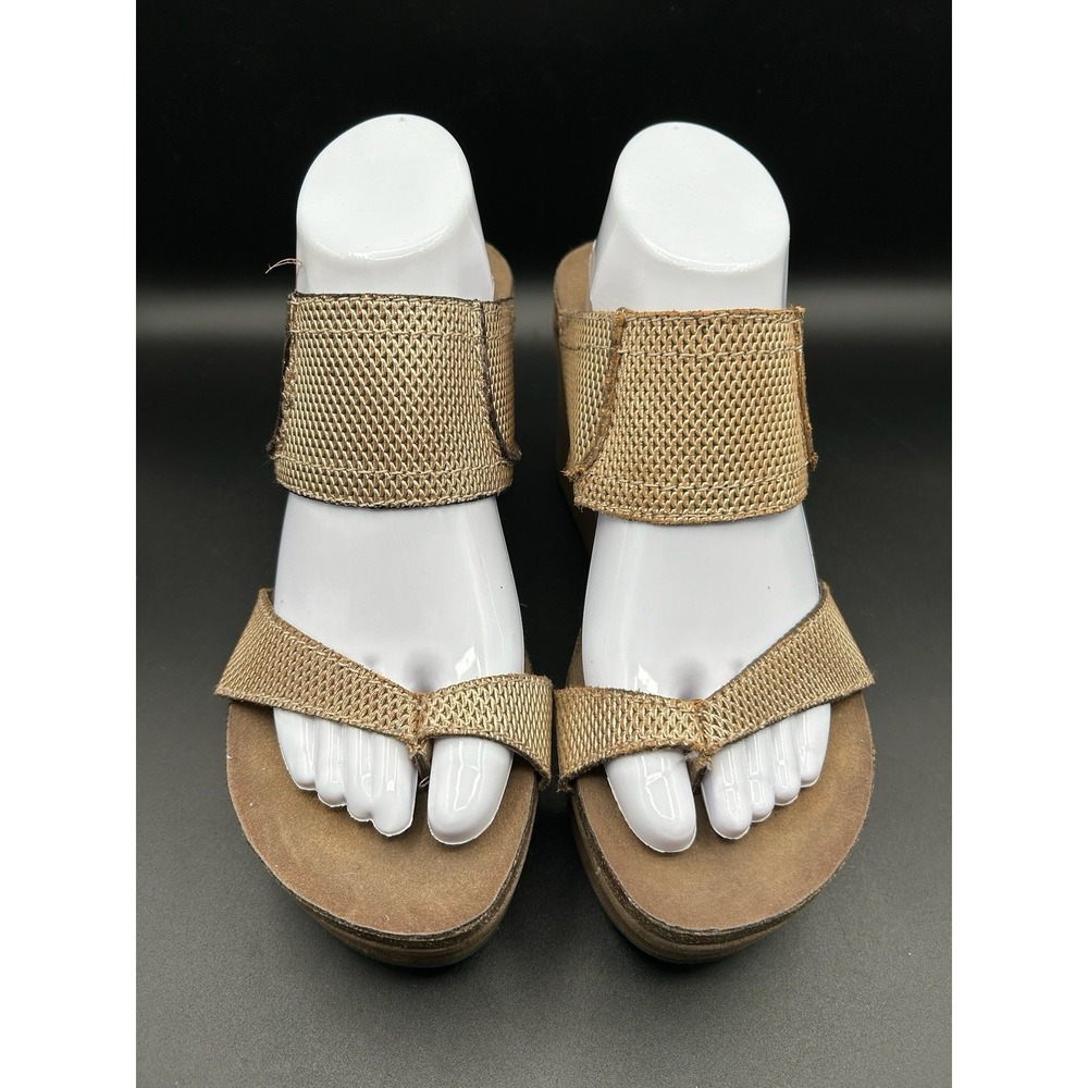 Womens OTBT Starlike Platform Wedge Sandals Gold Mesh Size 9.5